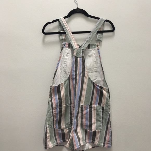RVCA Townhouse Striped Shortall Overalls - Picture 5 of 9
